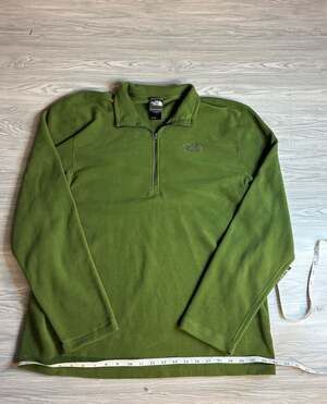 The North Face Quarter Zip Fleece Size XL Green Pullover